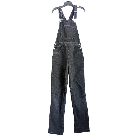 ASOS DESIGN Denim '90's' Straight Leg Washed Black Jumpsuit Overalls Size 4 - Picture 3 of 10